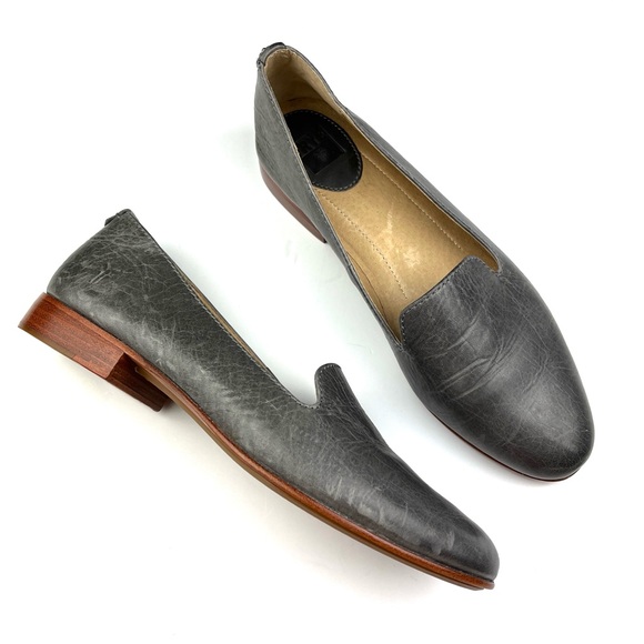 Frye Shoes - Like new Frye Grace Venetian Gray Leather Loafers 8.5 Minimalist Preppy